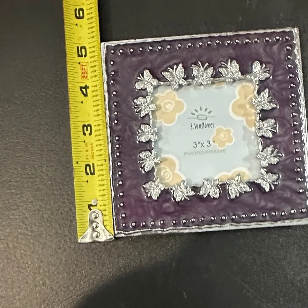 Purple and Silver Butterfly Picture Frame